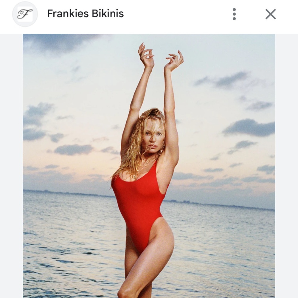 Rare- Frankie's Bikinis Pamela Anderson XO Baywatch Classic Red One Piece